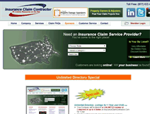 Tablet Screenshot of insuranceclaimcontractor.com